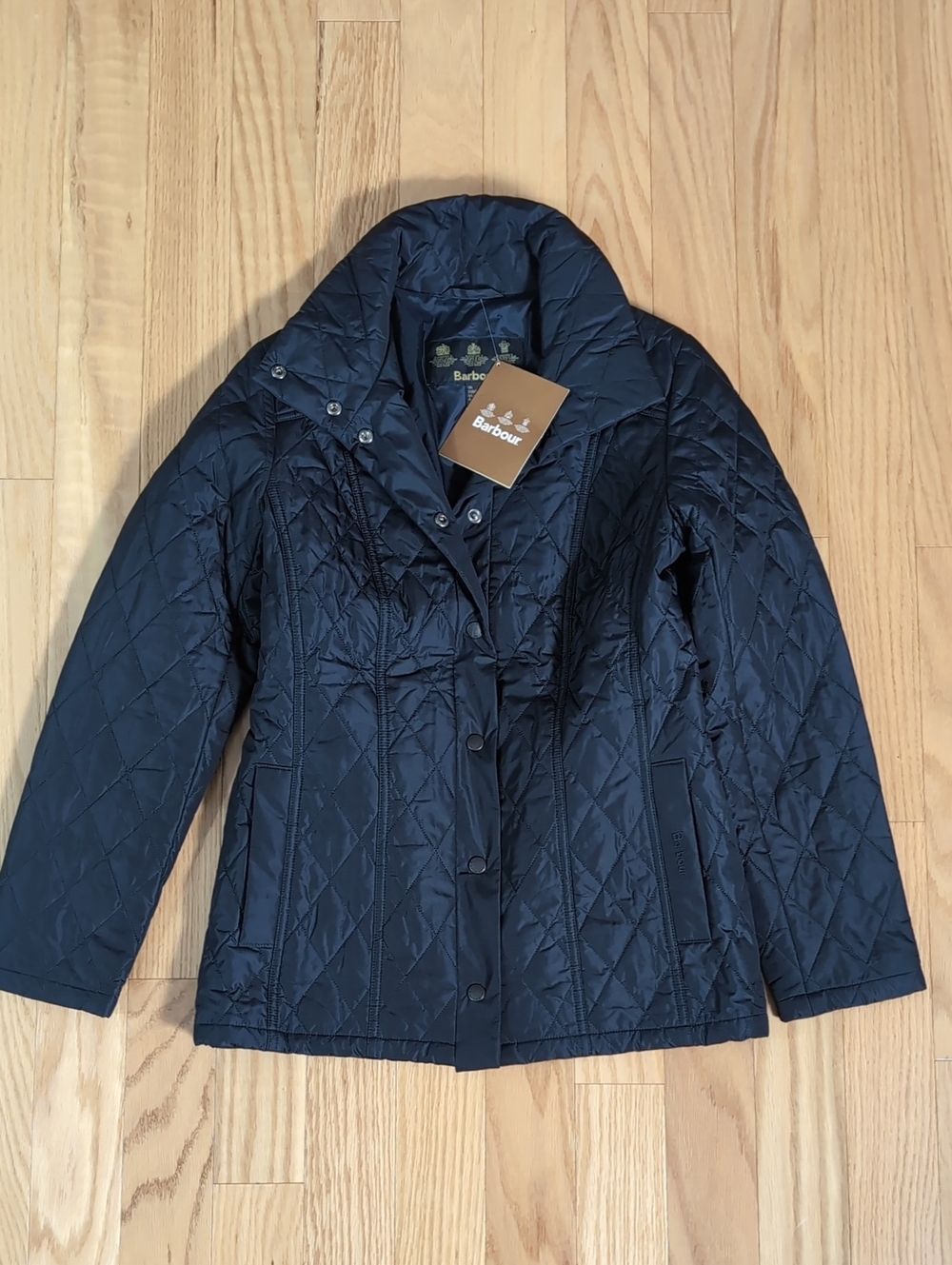 NWT Barbour $279 Jesmond Quilt Black Jacket 4